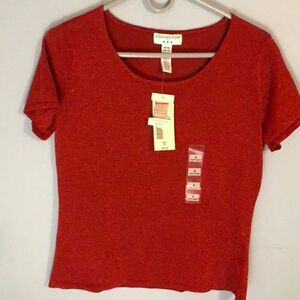 Covington Med Short Sleeve Sparkly Red Shirt